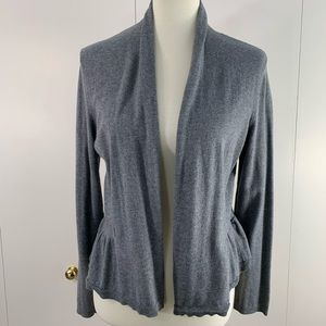 Loft L sweater cardigan gray